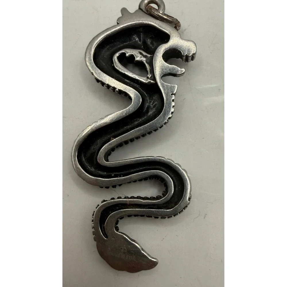 Controse Stainless Steel Wyrm Dragon Pendant Gothic Fantasy Reptile Charm